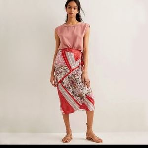 Anthropologie Tiny Floral Midi Wrap Skirt size XS